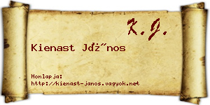 Kienast János névjegykártya